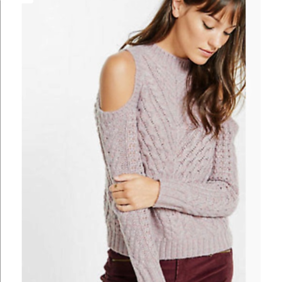 Express Sweaters - SOLD-Express mauve cold shoulder pullover sweater